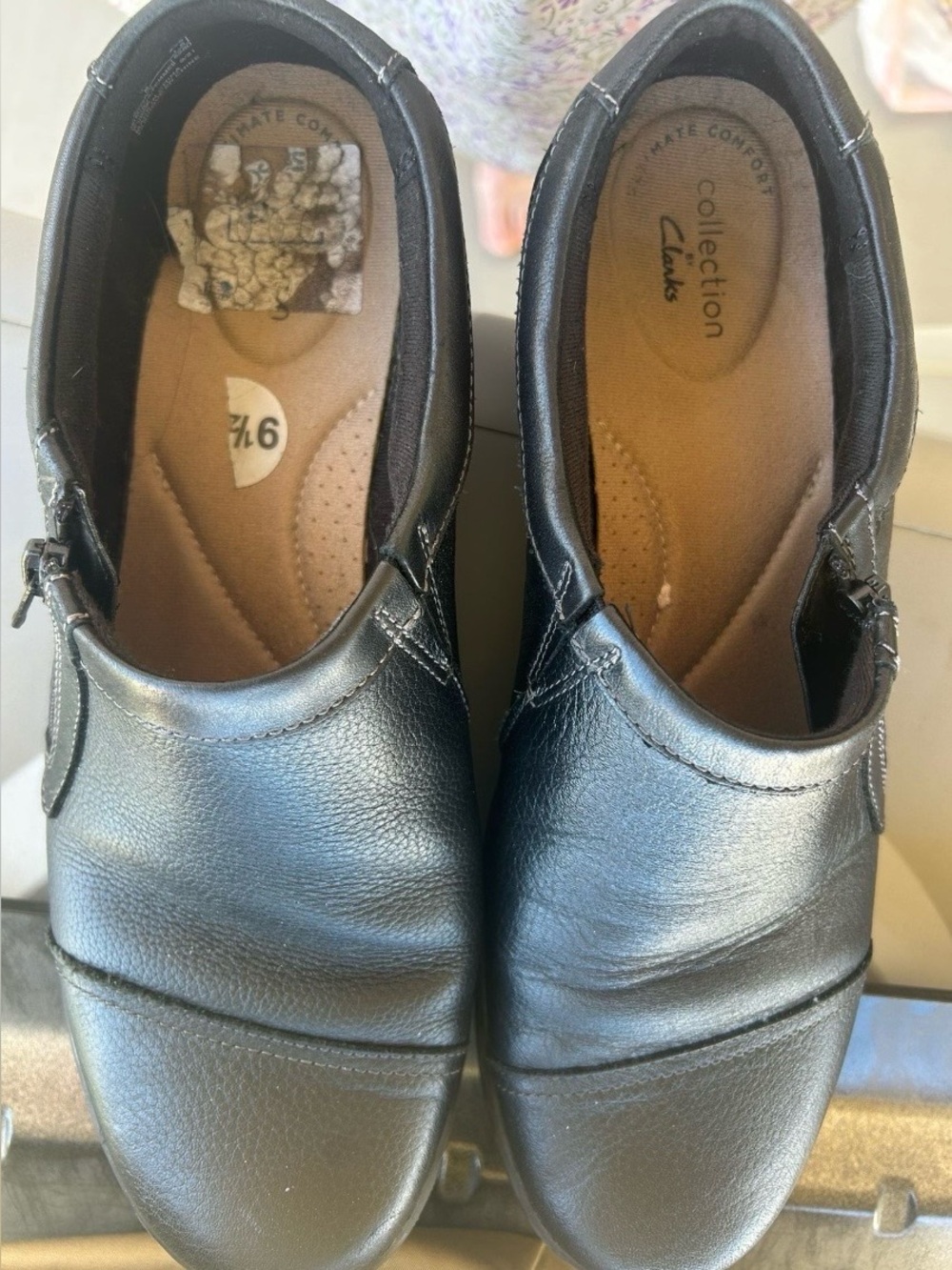 Clarks Black Leather Women’s Slip-On Loafers